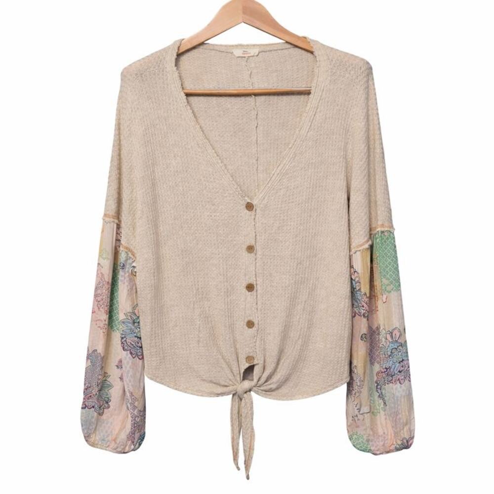 Anthropologie Hummingbird Top Womens Medium Multicolor Relaxed Oversized Boho